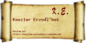 Keszler Erzsébet névjegykártya