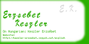 erzsebet keszler business card
