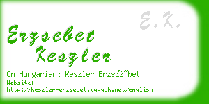 erzsebet keszler business card